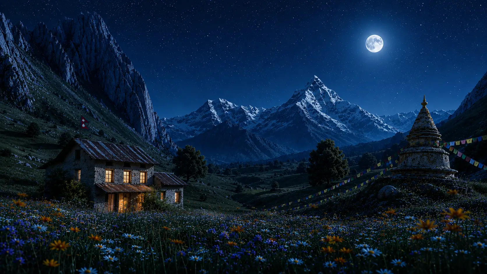 Himalayas — night